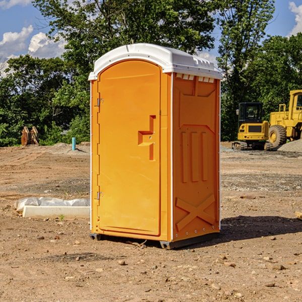 how often are the portable restrooms cleaned and serviced during a rental period in Thomas County NE